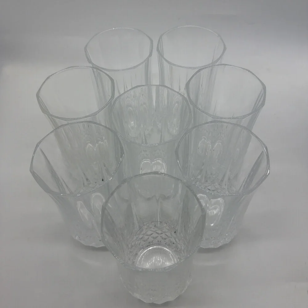 (8)‎ Vtg Cristal D'Arques Longchamp Crystal Iced Tea Glass Tumblers 5.25